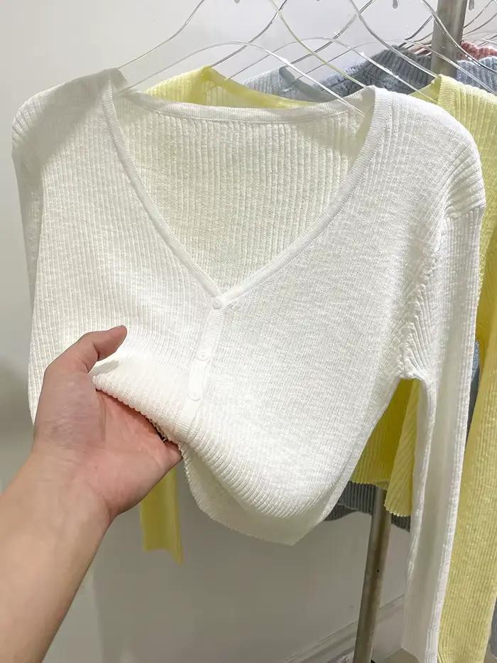 Cardigan Coréen Polyester Élégant Taille Unique Femmes Occasions Estivales Bureau Soirées