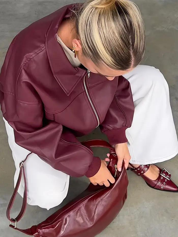 Vestes en Faux cuir pour femmes