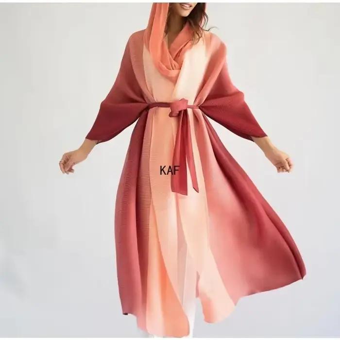 Pull en polyester plissé nickel élégant pour femme, tranchée x-longue, col chauve-souris, dentelle, automne hiver