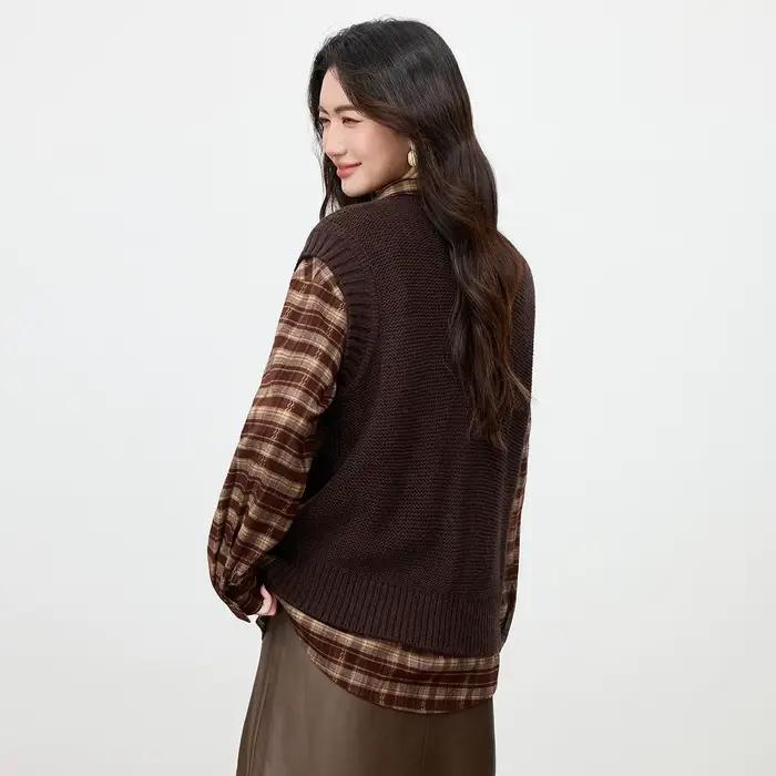 Gilet pull sans manches en laine mélangée SENTUBILA pour femme