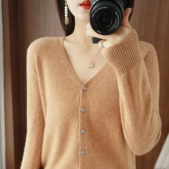 Cardigans pour femmes, tricot à simple boutonnage