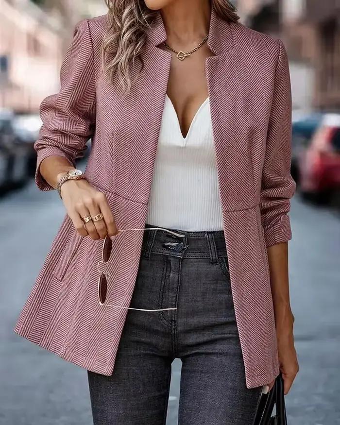 Cardigan ouvert en laine décontracté et tendance