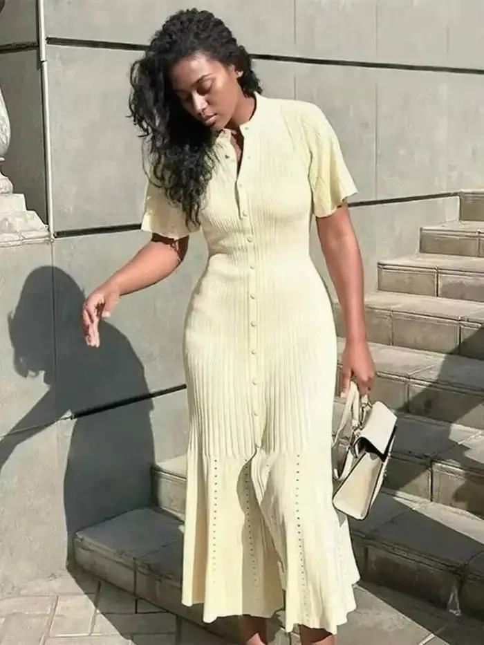Robe longue en tricot pour femmes