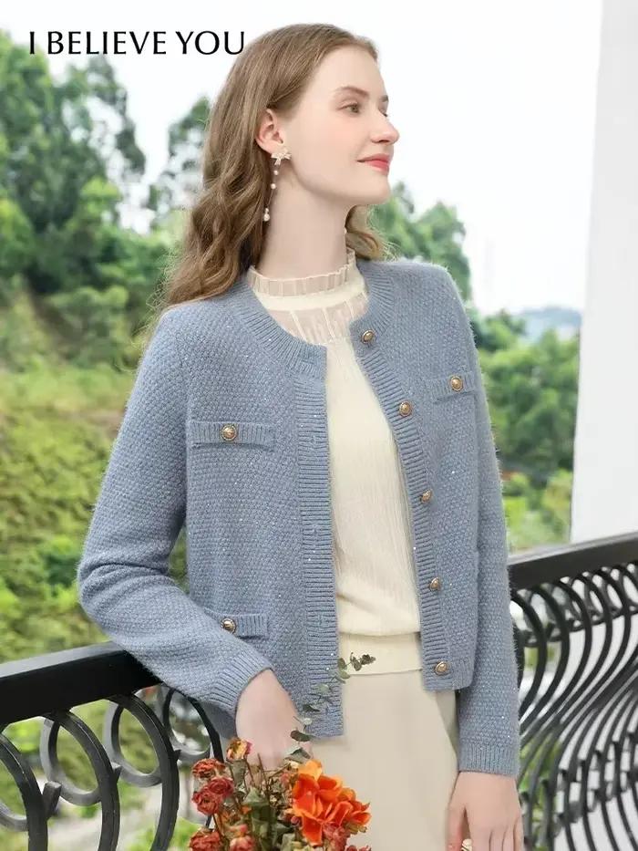 I BELIEVE YOU-Cardigan en Tweed pour Femme