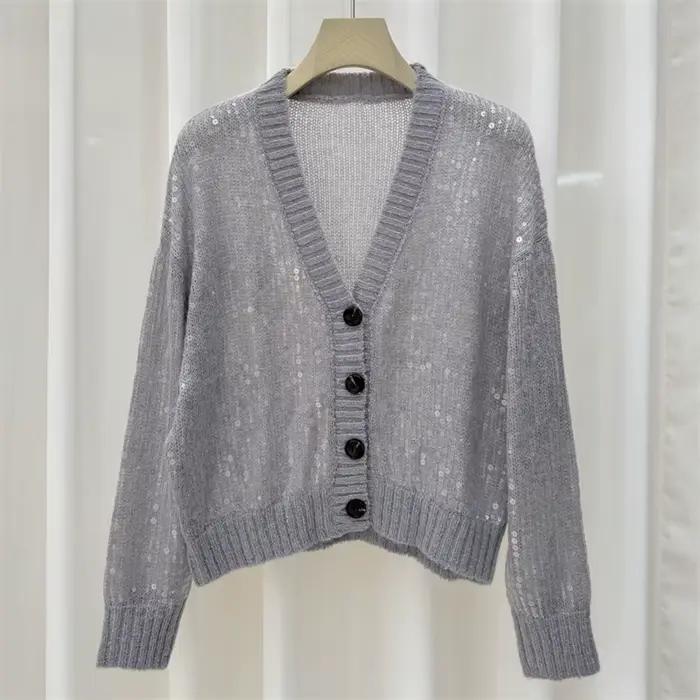Cardigan pour femmes, tricoté élastique