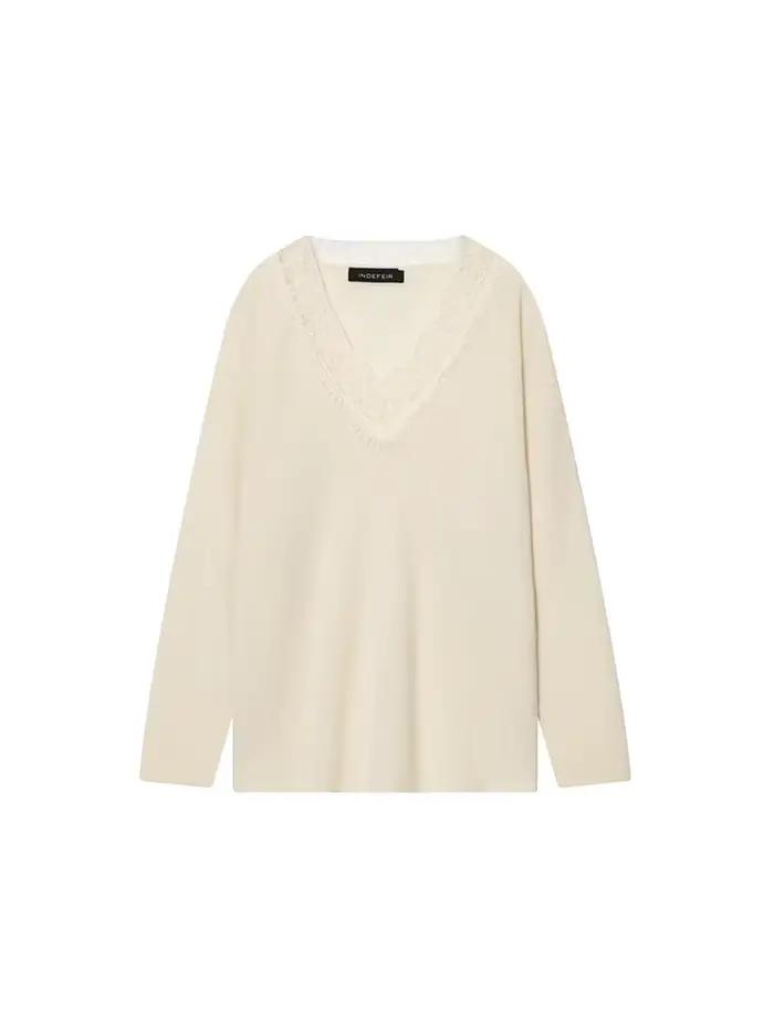 Pull HH en polyester bleu ciel et noir pour femmes, style décontracté, confort extra, occasions spéciales automne-hiver ```
