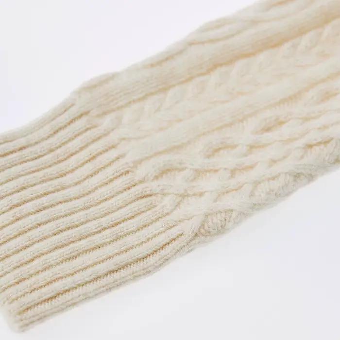 Pull en cachemire à col roulé et manches longues pour femme