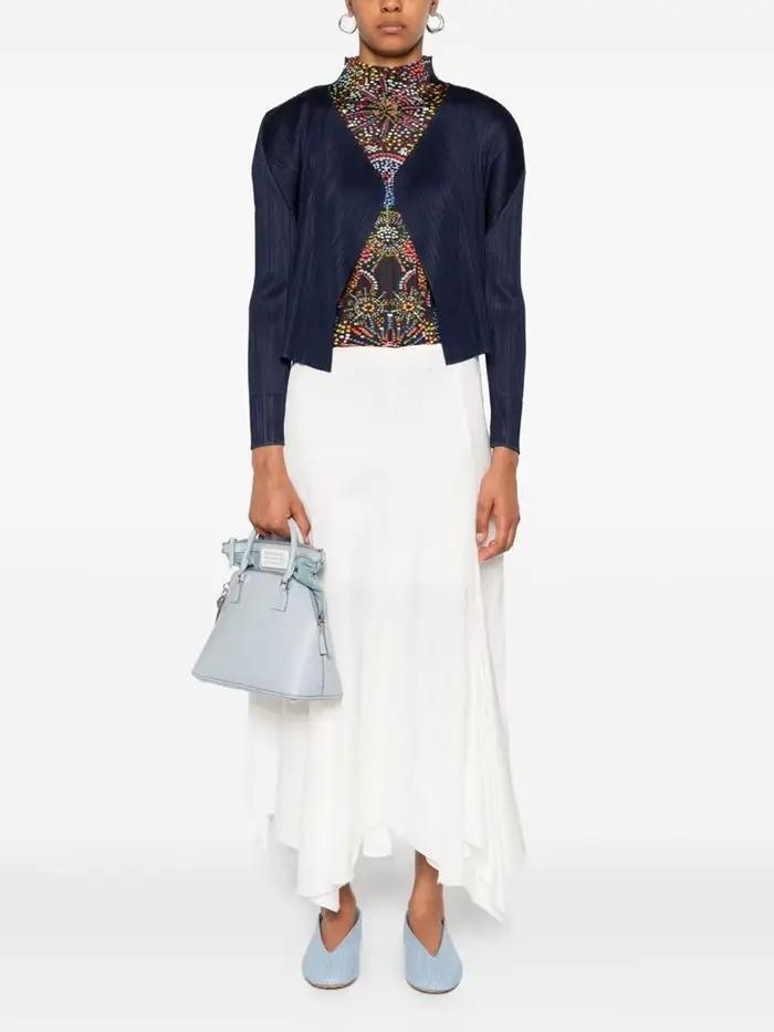 Cardigan plissé à manches longues Miyake, haut d'automne