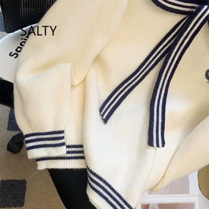 Nouveau Pull Brodé Ours Japonais Mignon 2025 pour Femme