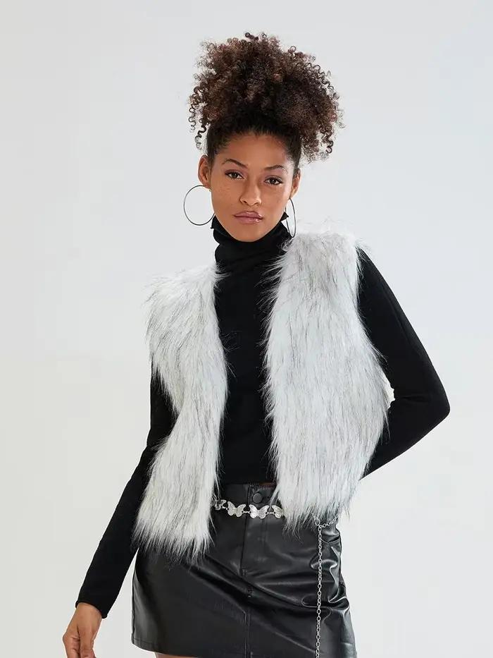 Manteau en fausse fourrure pour femme