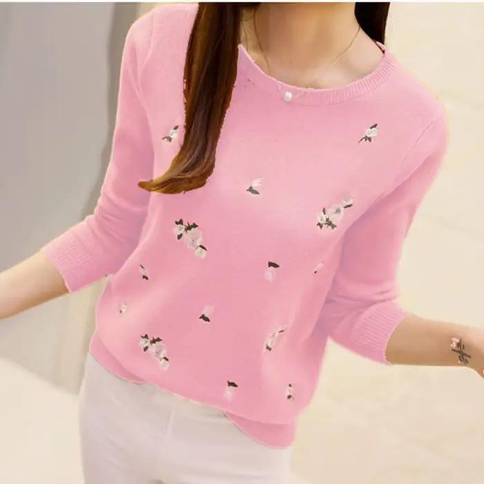 Pull brodé de Dozw pour femmes, élégant et chaleureux pour l'automne et l'hiver, disponible en plusieurs couleurs et tailles