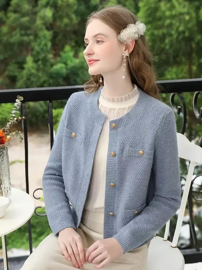 I BELIEVE YOU-Cardigan en Tweed pour Femme