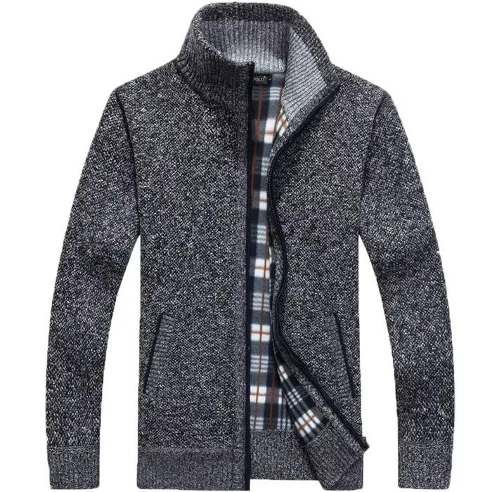 Cardigan à manches longues avec fermeture éclair complète pour homme