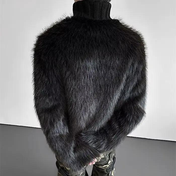 Pull en fourrure épais et chaud d'hiver pour homme et femme