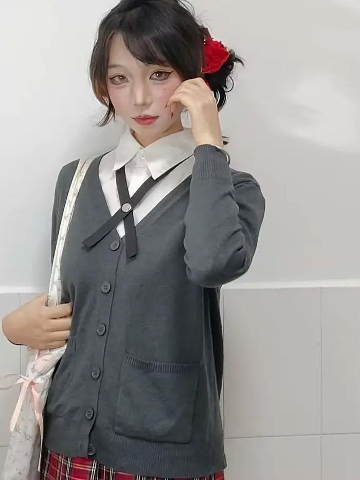 Cardigan JK original à col en V pour femme, élégant, manches longues, doux, confortable, chaud, vêtement quotidien à la mode automne hiver