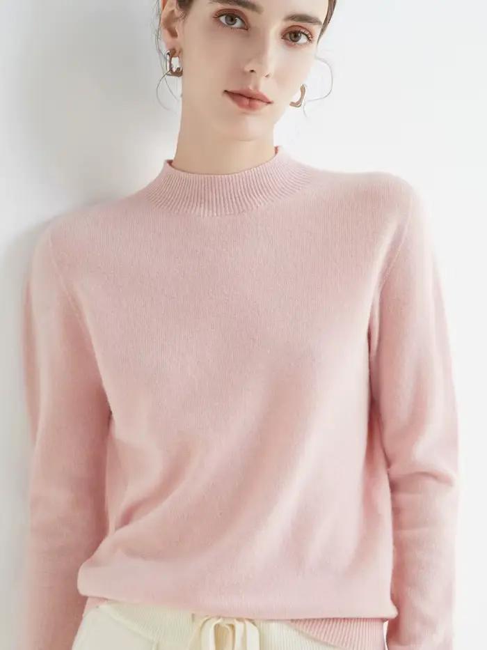 AOSSVIAO 2026 Automne Hiver Pull Col Montant Uni pour Femme