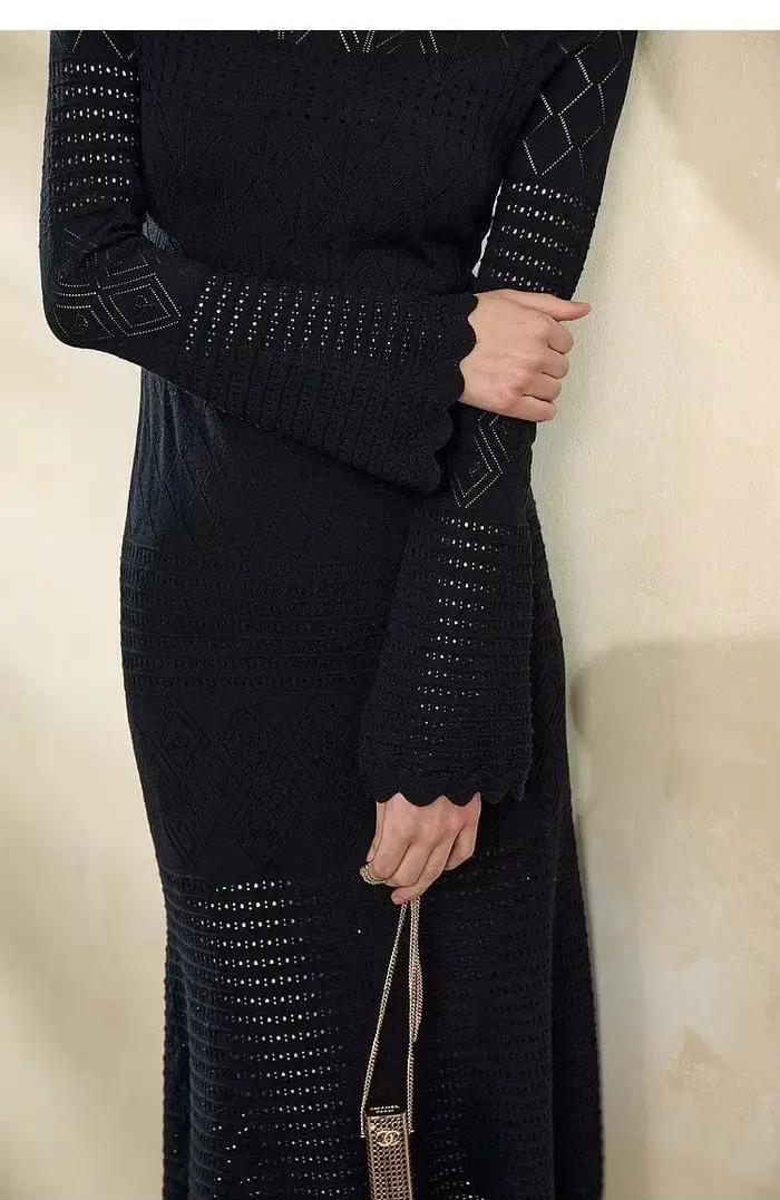 2025 Nouveau design - Robe pull mi-longue en maille tricotée haut de gamme à queue de poisson