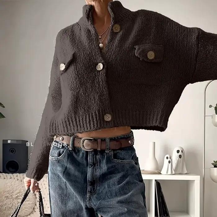 Pull tricoté décontracté à manches longues pour femme, automne et hiver 2025