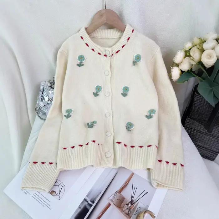Cardigan Polyester Patchwork Style Élégant Mode Automne Hiver Occasionnels Femmes