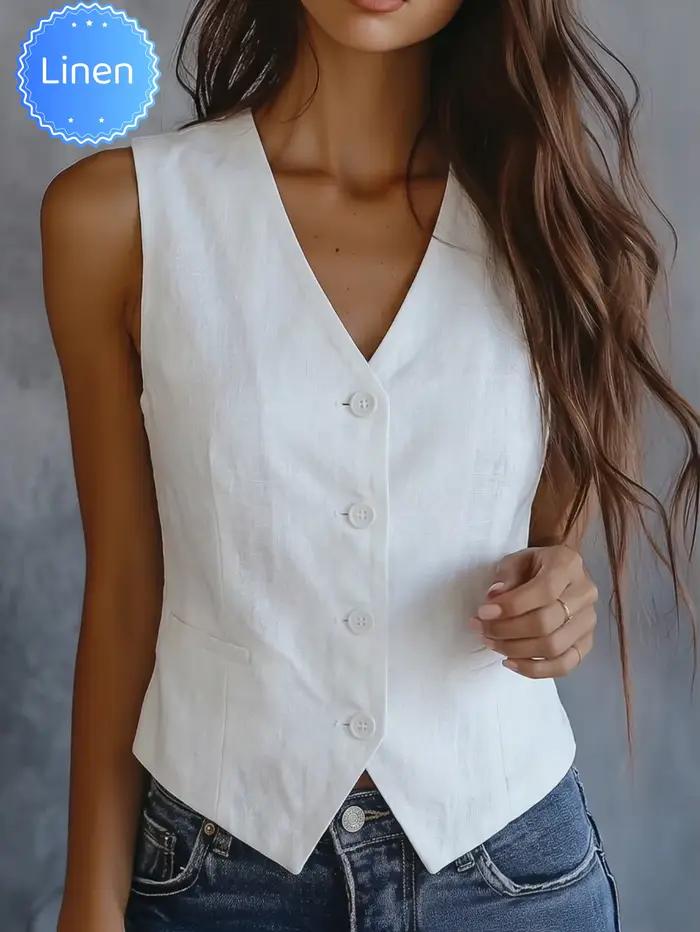 Gilet élégant en lin pour femme