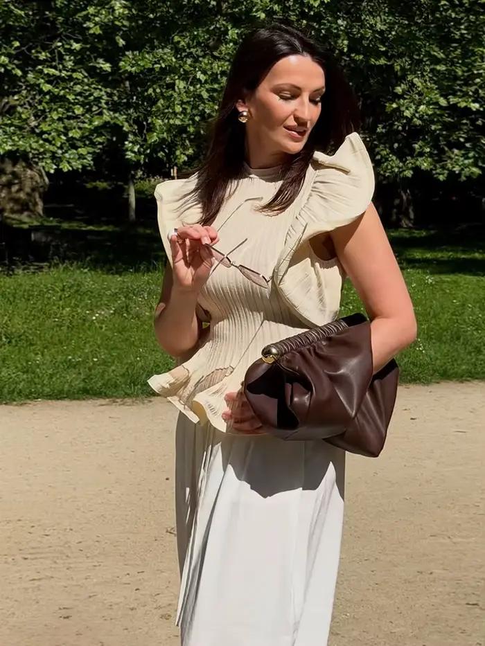 Blouse pull femme en maille côtelée