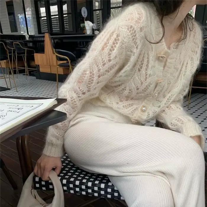 Cardigan Mohair de Style français pour femme