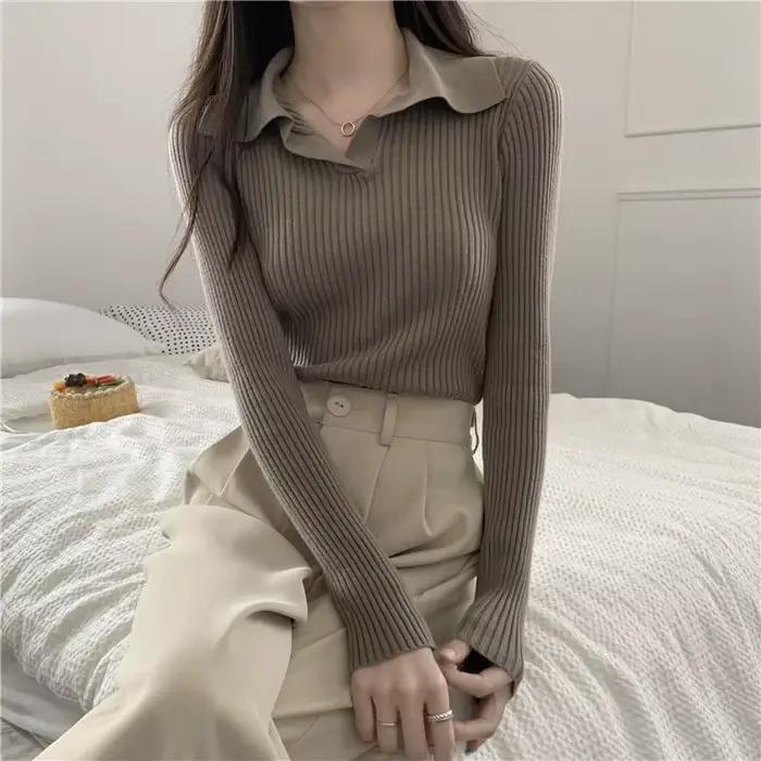 Pull à Revers à Manches sulfpour Femme