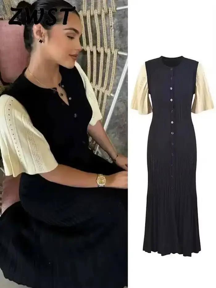 Robe longue en tricot pour femmes