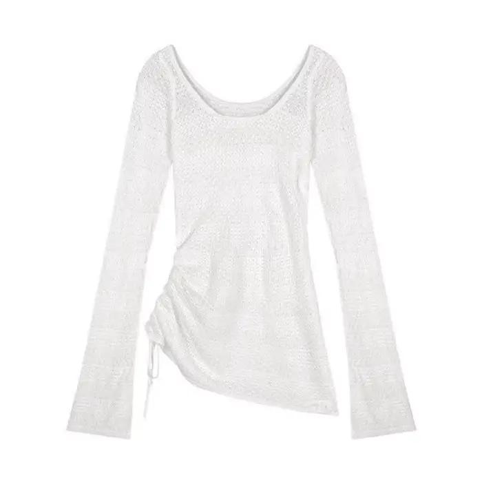 Pull à manches longues en maille sexy pour femmes