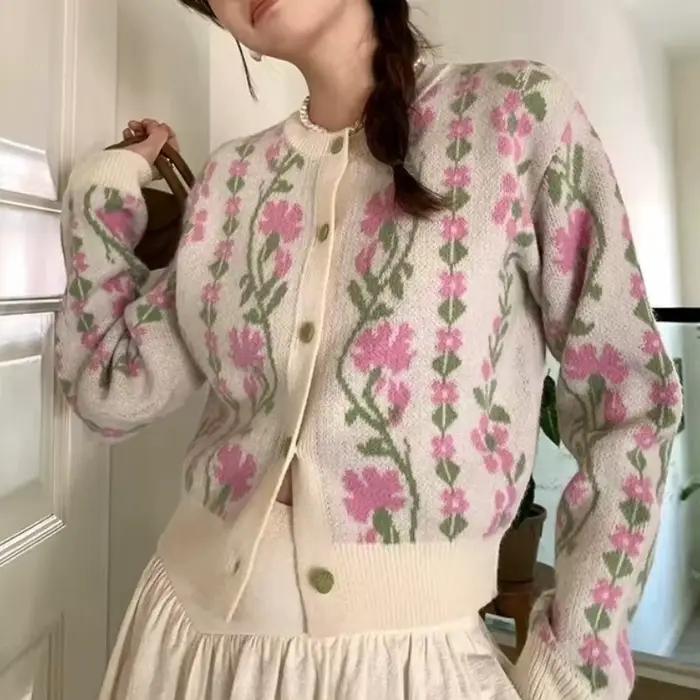 Cardigan en tricot Beige pour femme