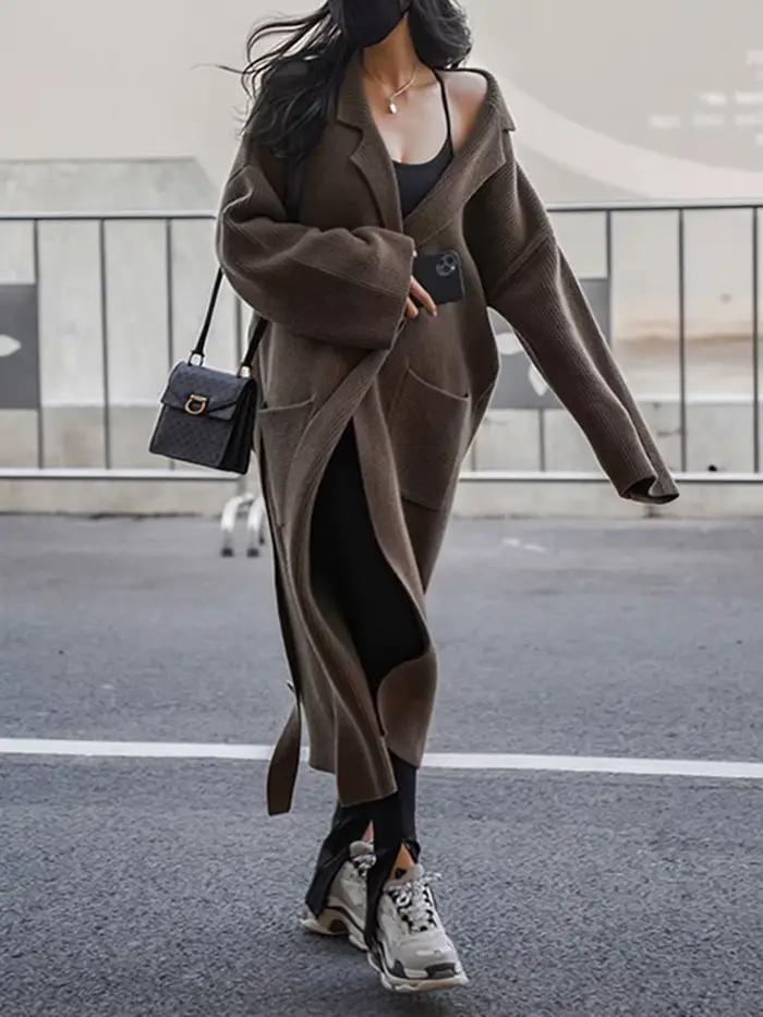 Cardigan à manches longues vintage pour femmes