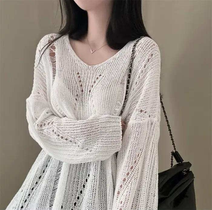 Pull en détresse pour femmes