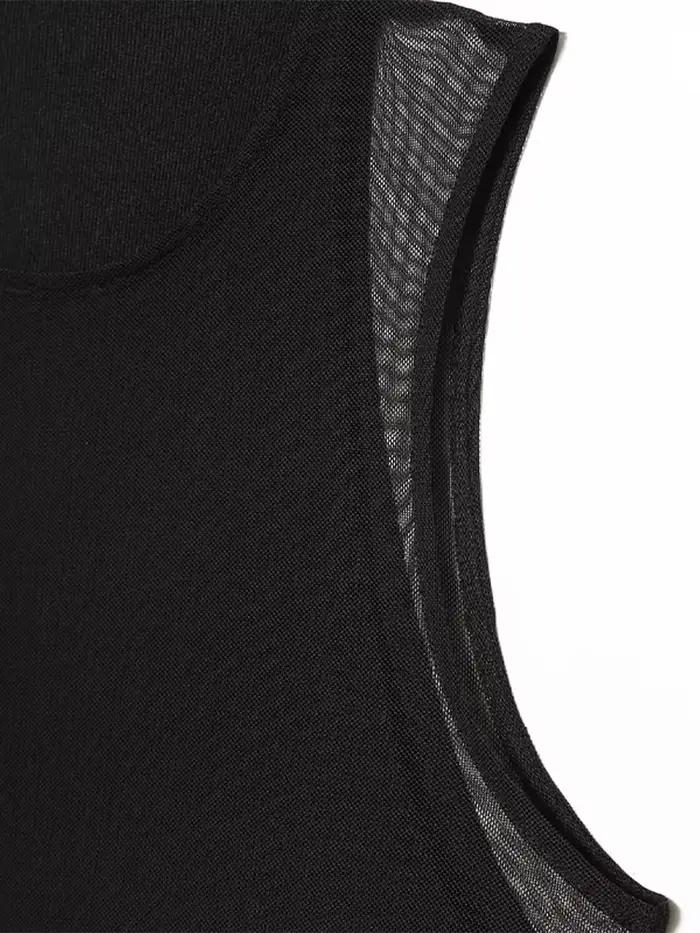 Robe Double couche sans manches à col roulé pour femmes