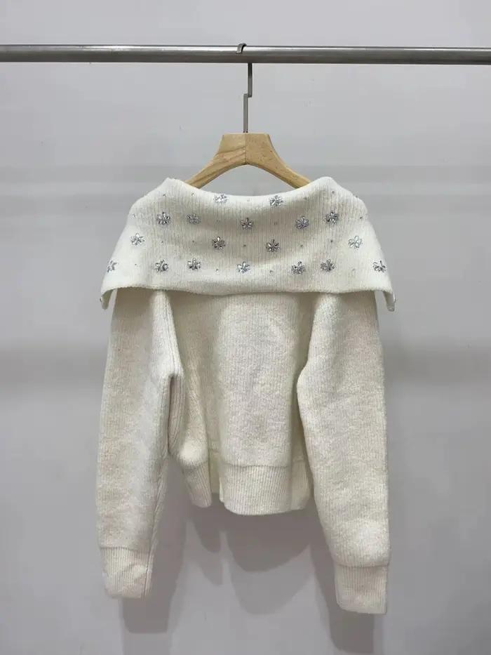 Cardigan tricoté en diamant pour femmes