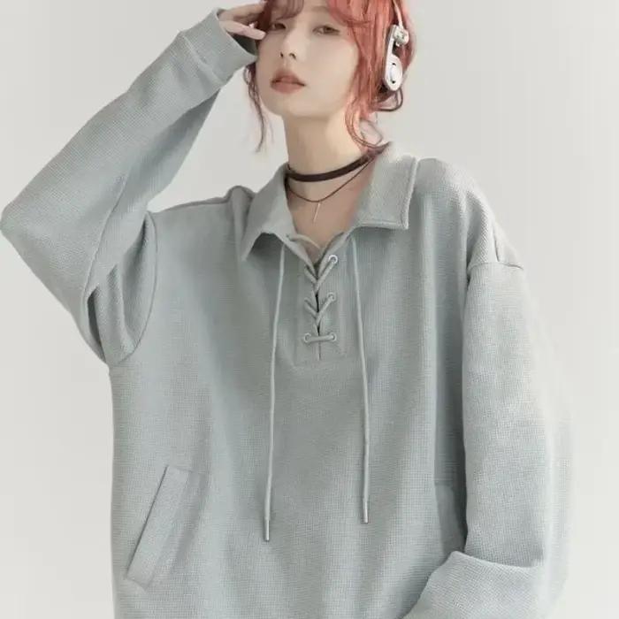 Pull Unis Chaud pour Femmes Stylish Automne Hiver Bureau Chic Occasionnels Mode Harajuku