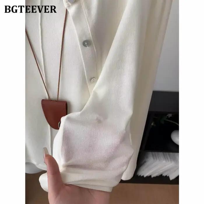 BGTEEVER Cardigan en lin et acétate pour femme
