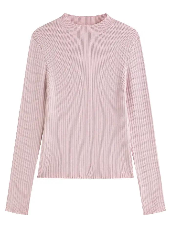 Pull à col roulé à manches longues pour femme