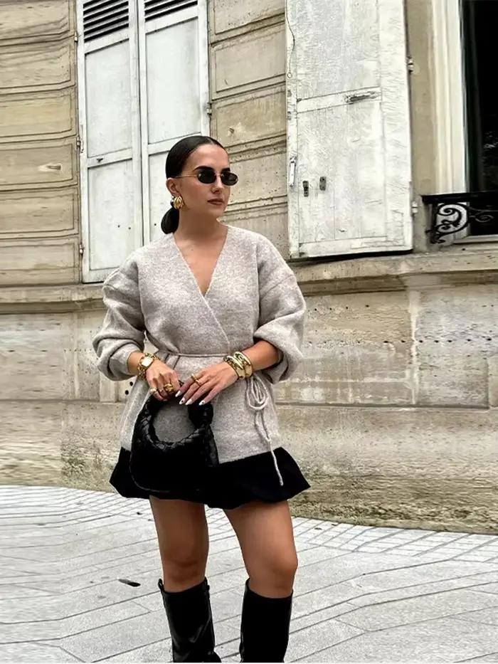 Cardigan en tricot décontracté pour femme
