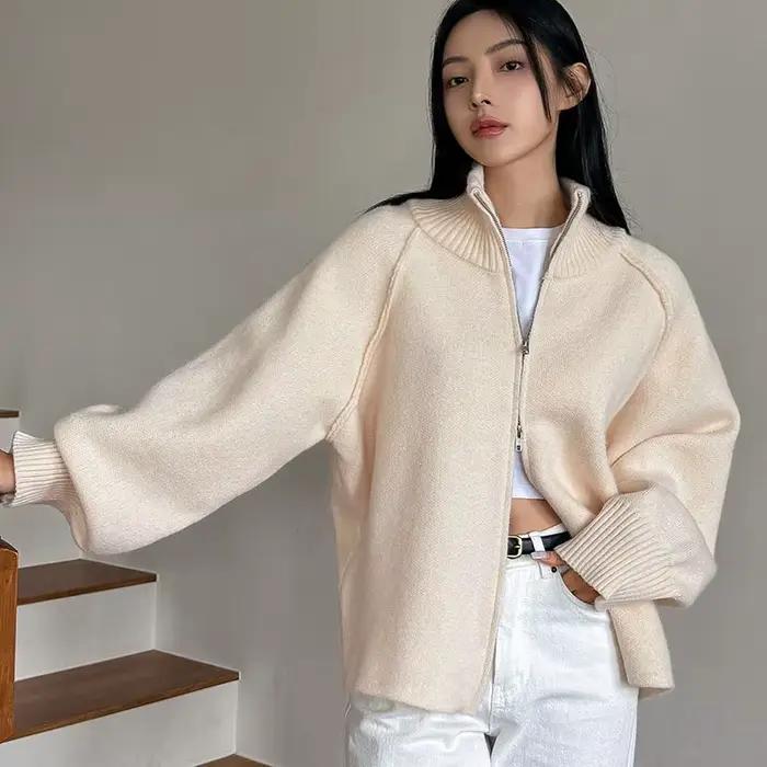 Cardigan en maille douce et épaisse pour femme