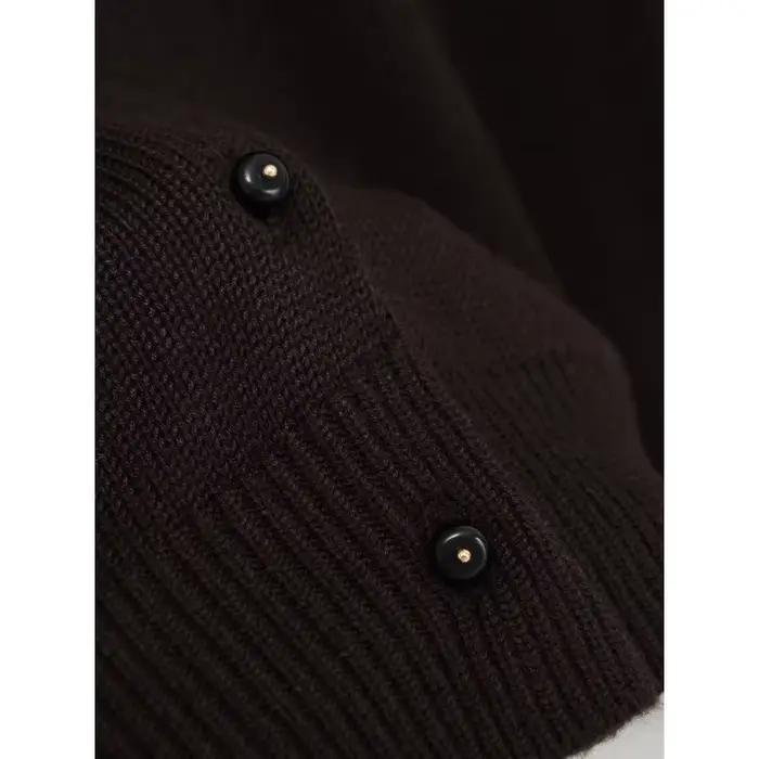 Cardigans pour Femmes pull marron élégant vêtements d'extérieur tricot Cardigan confortable chandails Femme gilet
