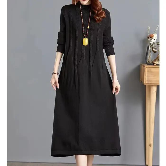 Pull ample femme demi col roulé chaud automne hiver tricot laine polyester viscose décontracté style moderne ocassions spéciales