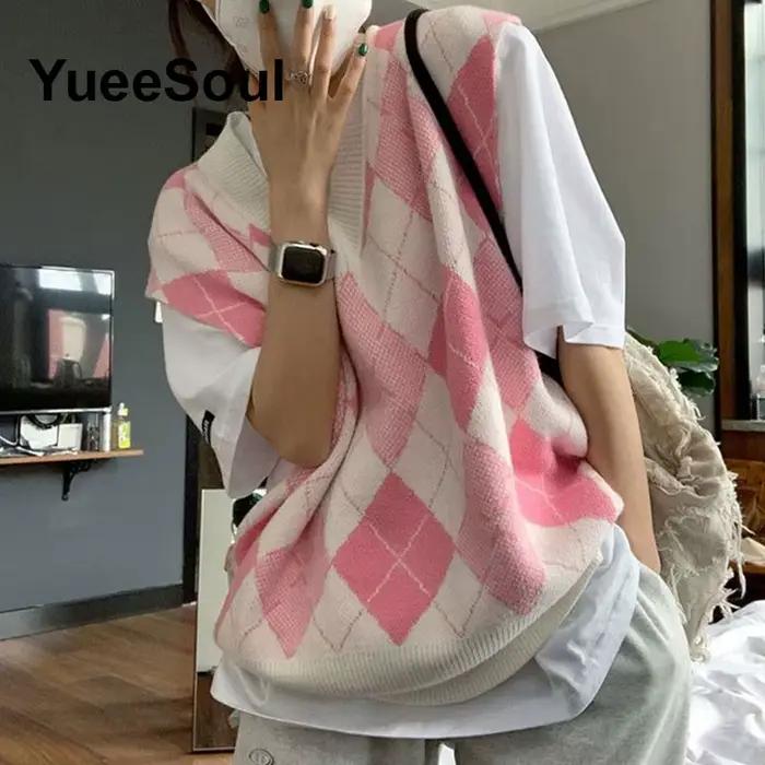 Pull tricoté sans manches ample et doux en polyester pour femmes style Y2K Fairycore occasions spéciales