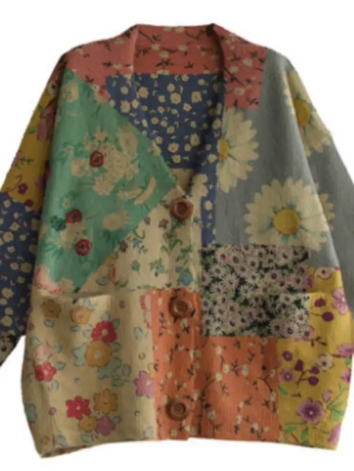 Pull décontracté à col en V pour femme