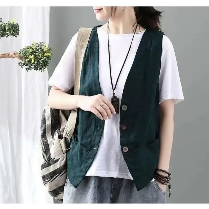 Gilets minimalistes à simple boutonnage pour femmes