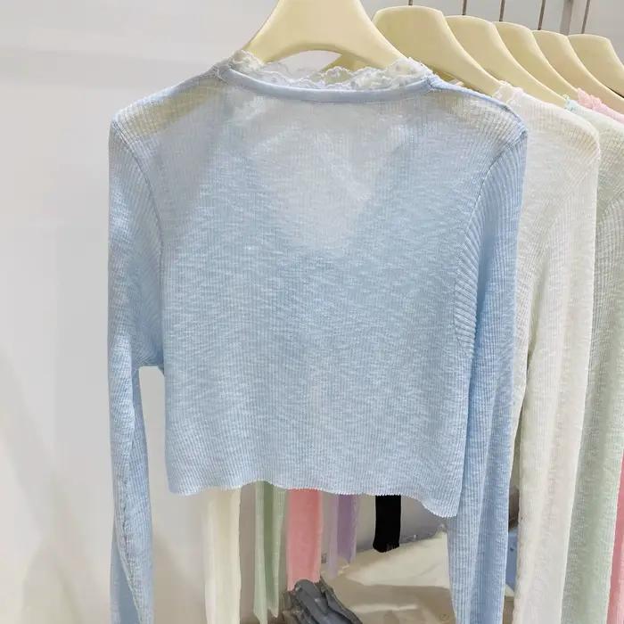 Cardigan en dentelle à nouer pour femme