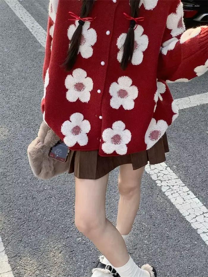 Veste pull Jacquard Cardigan automne et hiver