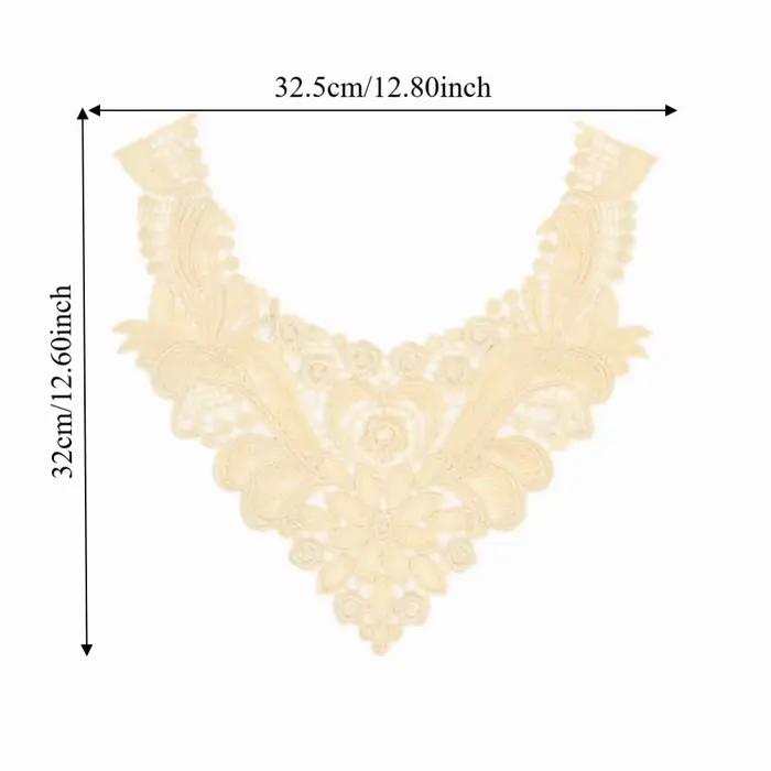 Col en dentelle creuse DIY élégant faux col brodé floral artisanat de couture pour femmes occasions spéciales