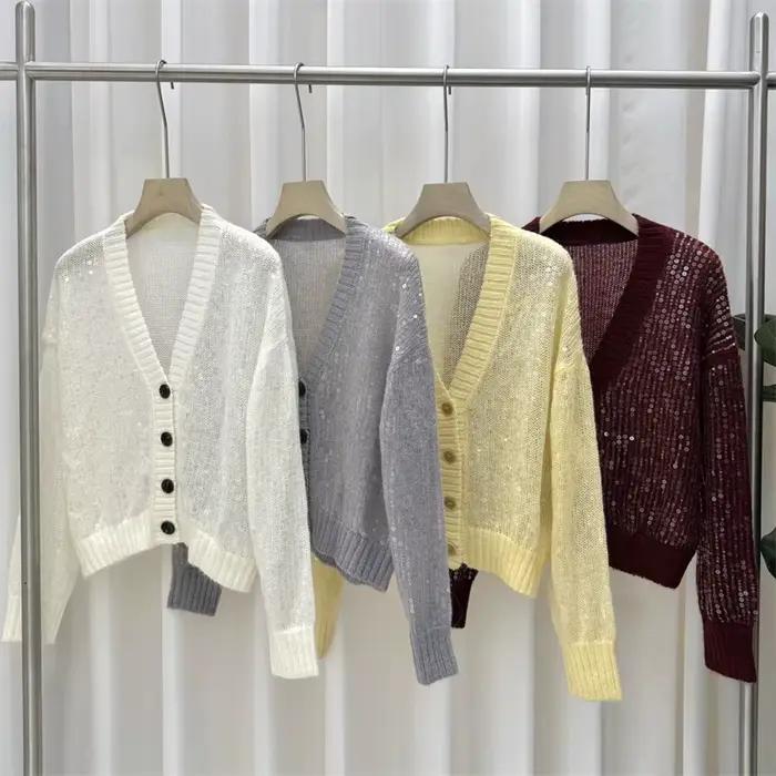 Cardigan pour femmes, tricoté élastique