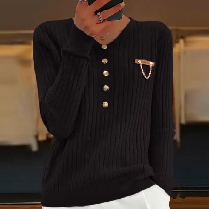 Pull en tricot à manches longues pour femme