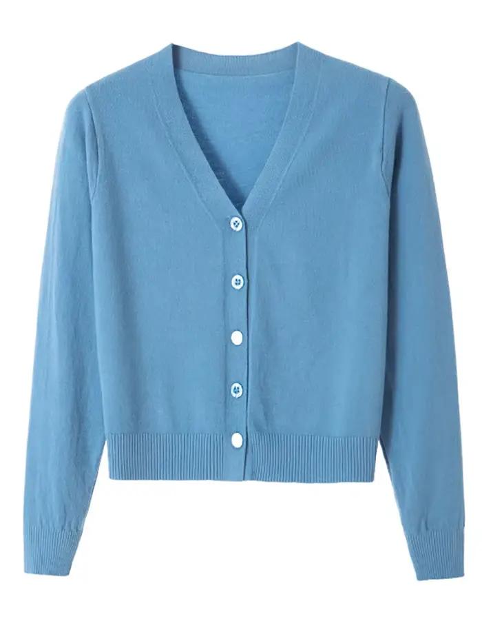 Cardigan en tricot boutonné pour femme